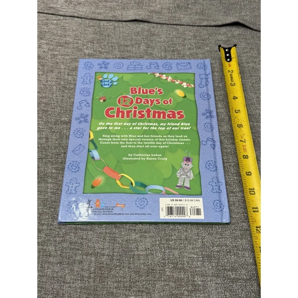 Vintage 2002 Blues Clues 12 Days Of Christmas Hardback Childrens Book